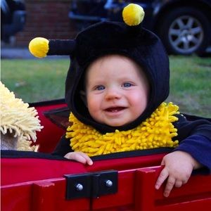 Bee costume 3-6m with black tights